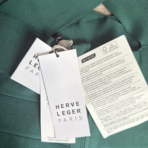 Herve Leger NEW Cutout Bandage Midi Dress In Emerald Medium