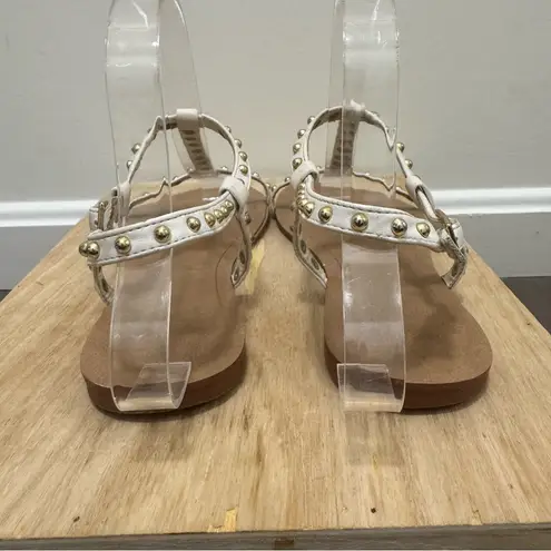 Kelly & Katie White Studded Sandals 7.5