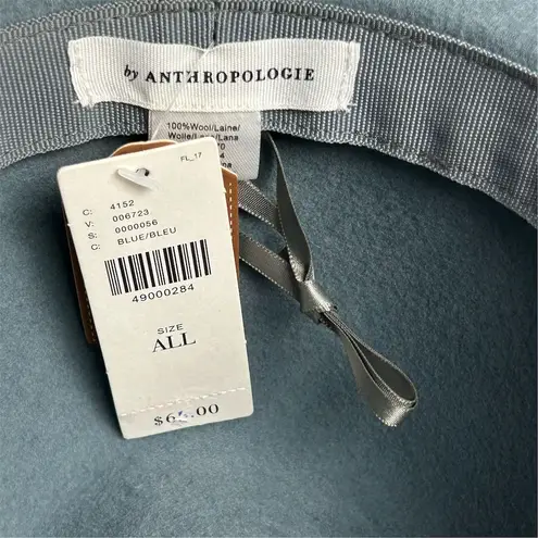 Anthropologie  Women's Blue Wool Fedora Hat One Size Travel Friendly