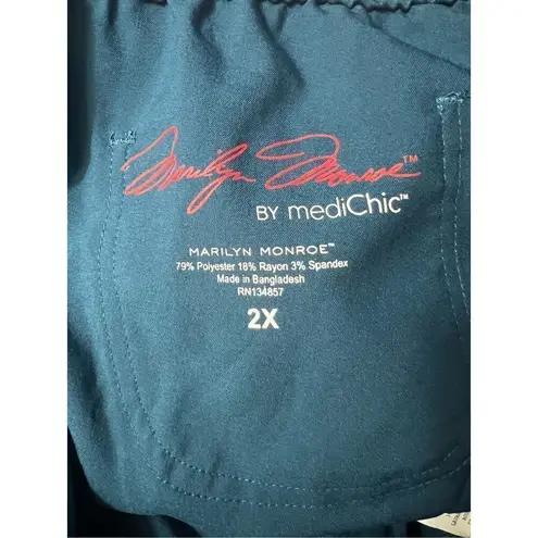 Marilyn Monroe by Medichic Women Green Scrub Bottoms Plus Size 2X Joggers Green