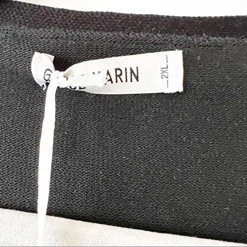 Grace Karin Black Cardigan Tunic Sweater With White Trim