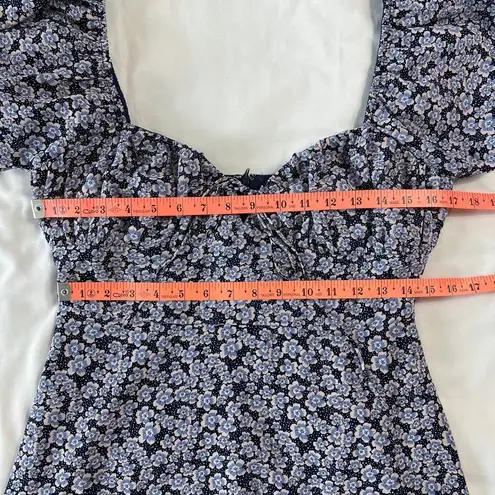 Essue E.Ssue Women's Medium Blue Floral Prairie Mini Dress Spring