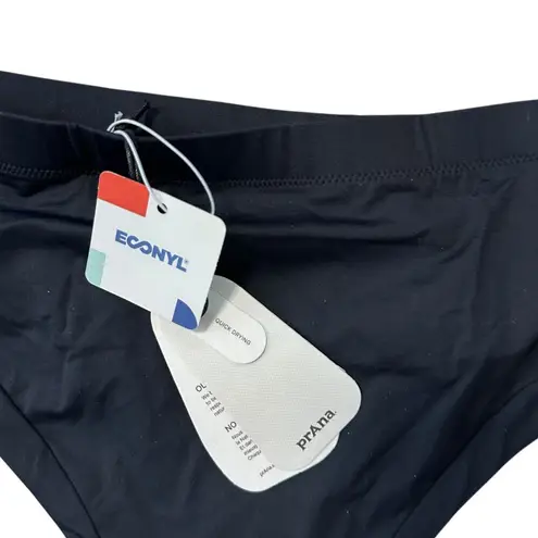 prAna Upswell Bottom 2 Piece Bikini Bottoms Black S Lined Cheeky Low Rise NWT