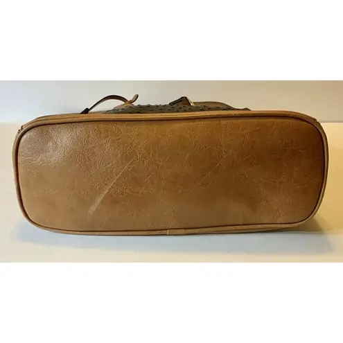 London Fog Large Handbag Faux Ostrich Leather‎ EUC