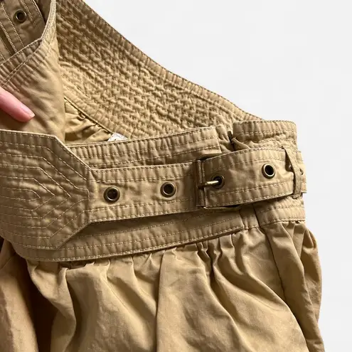 Moon River Khaki Belted Pleated Shorts – Western Chic Utility (Sz M)