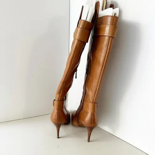 LAUREN RALPH LAUREN Size 9 Tan Over The Knee Leather Heeled Boots