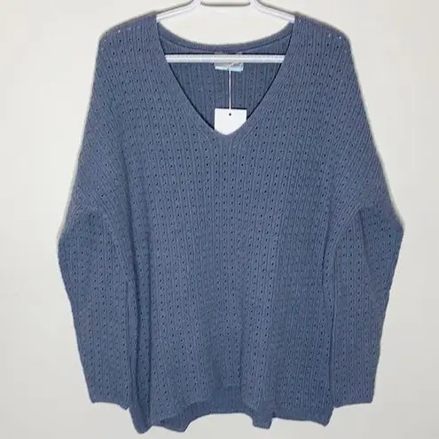 Ryllace Merino blend V neck open knit sweater size 1X