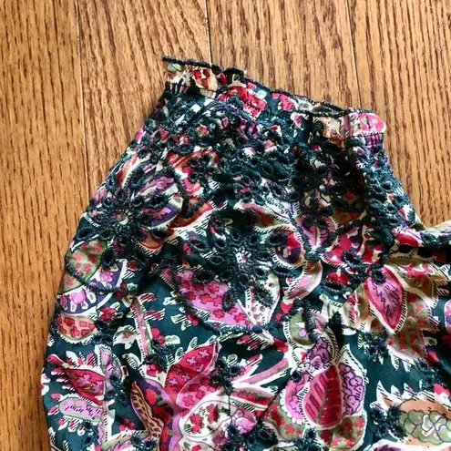 Jennifer Grace NWOT JENNIFER & GRACE Cropped Floral Peasant Puff Sleeve Boho Top Multicolor M