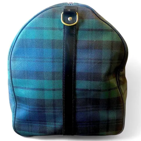 Ralph Lauren Black Watch Plaid Boston Overnight Travel Carry-On Duffle Bag 55cm