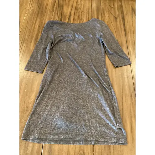 Bench  Restore 3/4  sleeve mini Dress grey marl cowl neck and side tie detail