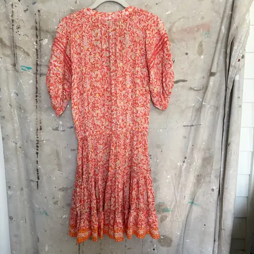 Poupette St Barth Bona Lemon Print Mini Dress Orange