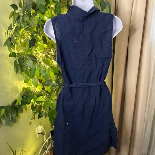 Cloth & Stone  NWT 100% Linen Navy Blue Button Down Dress Size Medium