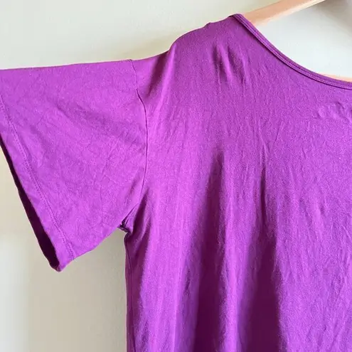 KAVU Women's Islander Viscose Tee Boat Neck Shirt Purple Size M Top Boxy Fit