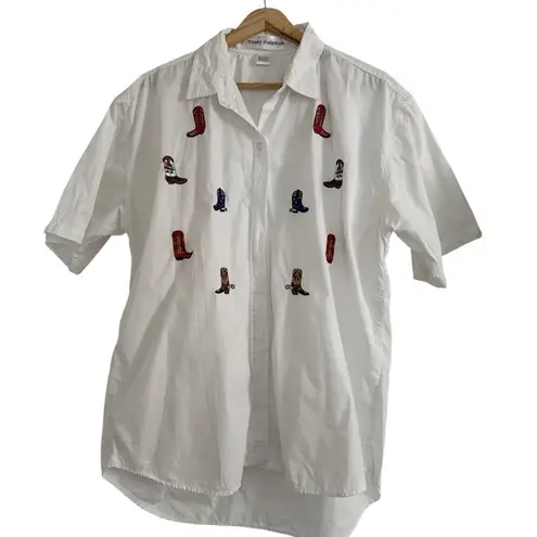 Casey Coleman Embroidered shirt EUC White Size L
