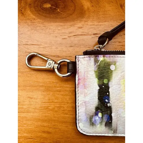 Jimmy Choo Coin Case Wallet Zip-Around Floral Pattern LISE-Z Card Holder Purple