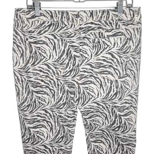 C Est. 1946 Denim Skinny Cropped Pants Capri Zebra Print Womens Contemporary 14