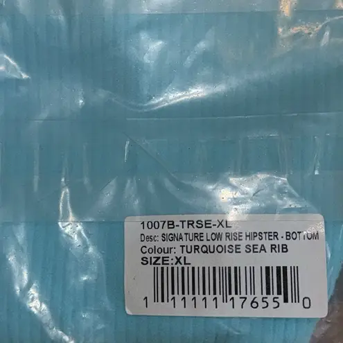 Free People x Toast Swim Low Rise Hipster Bikini Bottom Ribbed Turquoise XL Blue