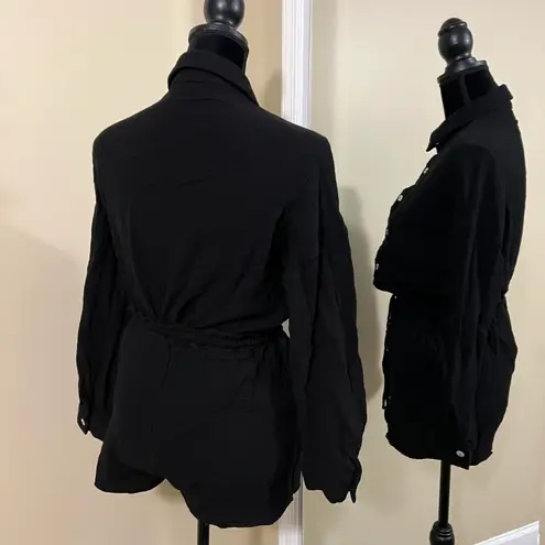 Two piece set loose oversized shirt high waisted pants high rise shorts summer s Black