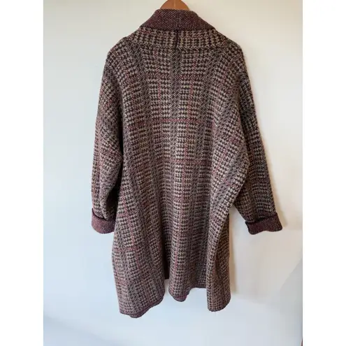 Lety & Me Cardigan Women's 3X Red Beige Sweater Chunky Knit Open Front Size undefined