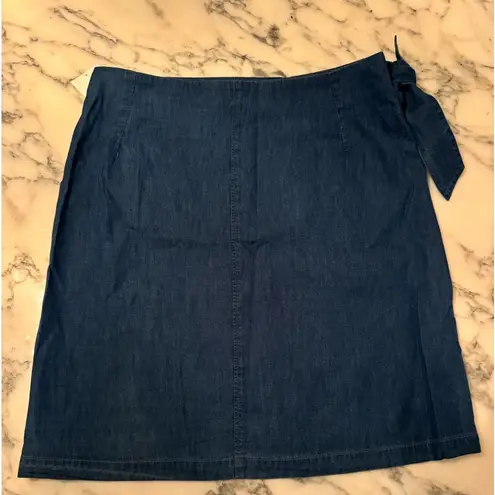NWT Area Stars Ronnie Wrap Blue Chambray Skirt XS 0