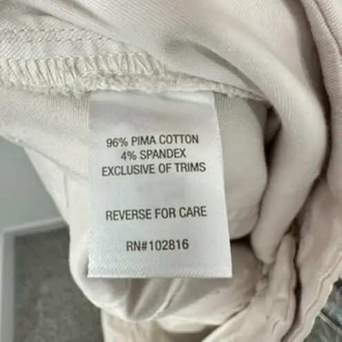 Garnet Hill Women's Size 14 Pima Cotton Stretch Light Stone Khaki Casual Pants