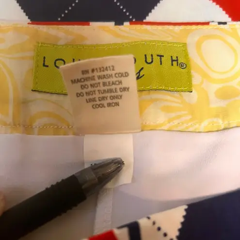 Loudmouth Ladies Argyle Eagle White Red Blue USA T Logo Stretch Size 8