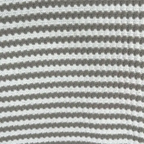 Main Strip Stripe Waffle Cardigan Tassel Hem Open M