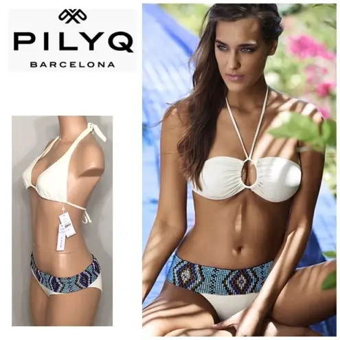 PilyQ Keshi Pearl bikini. M-top/XS-S bottom. NWT