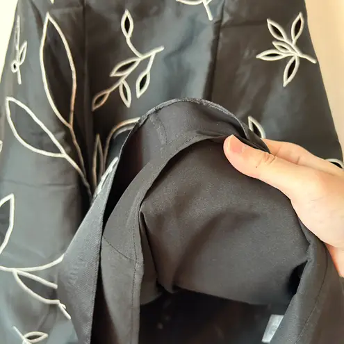 Sachin + Babi Fit & Flare Black Leaflet Couture Dress Size 0 NWT