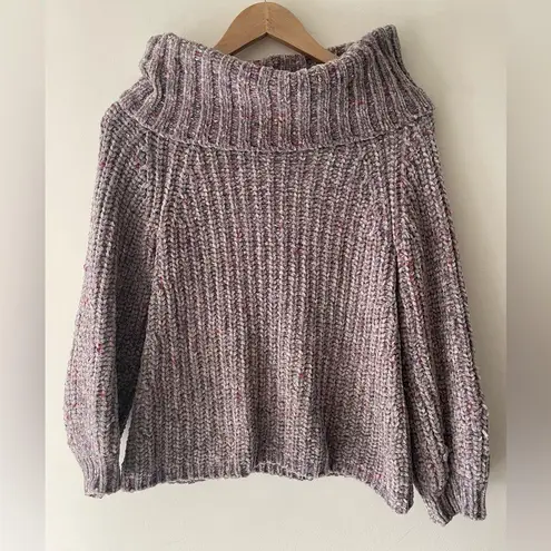 525 America Chenille Cowl Neck Multicolor Chunky Knit Sweater Size XS