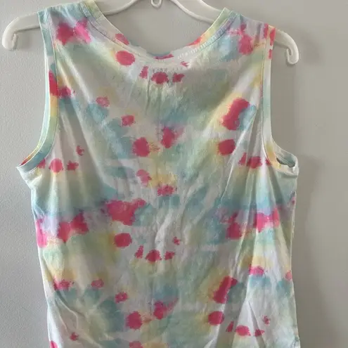 Rae Dunn  Tank Top Rainbow Tie Dye Be Kind Sleeveless Crewneck Size M