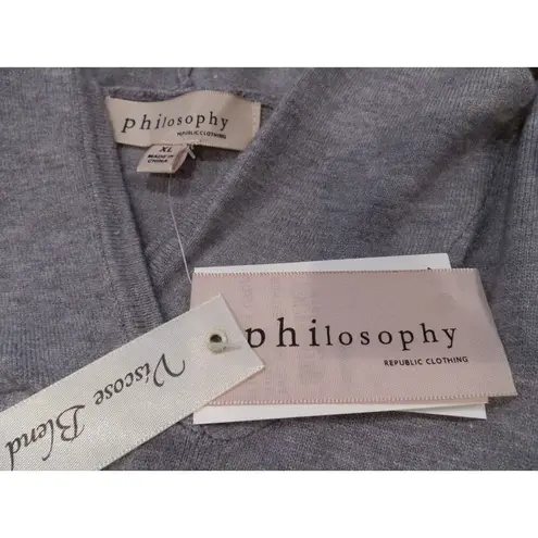 Philosophy  Mist Grey Heather Grey Hoodie Women's Size XL NWT