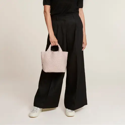 NAGHEDI St. Barths Small Woven Neoprene Tote Crossbody Pouch Shell Pink