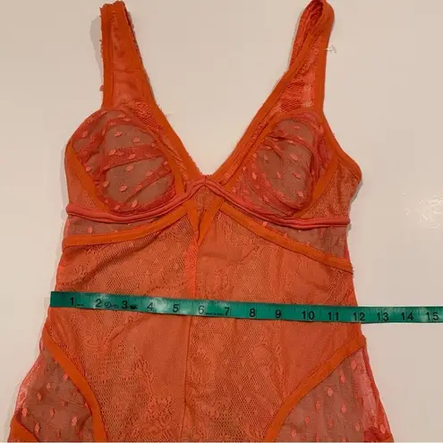 None Seduction’s Lace Bodycon Orange Dress Size Medium