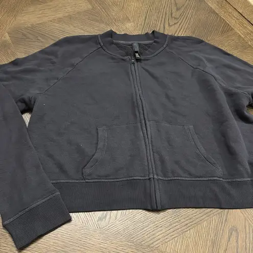 SKIMS MODAL FRENCH TERRY SHRUNKEN ZIP UP, X-LARGE, $98