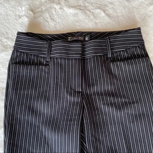 New York & Company Pinstriped Skinny Crop Pant Black Size 0P