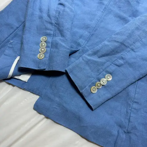 Polo Ralph Lauren single breasted linen Chambray Blue blazer sz 0