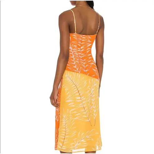 Camila Coelho Vivienne Midi Dress Yellow & Orange Floral
