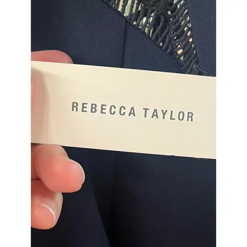 Rebecca Taylor Sleeveless Navy Shift Dress With Lace Insert Size 4. NEW