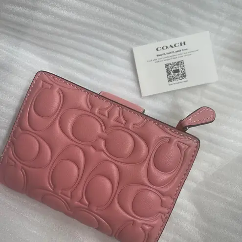 Coach GoldLight Blush Medium Corner Zip Wallet