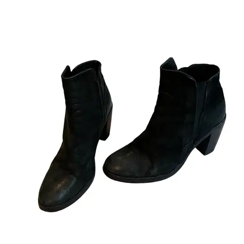 The Last Conspiracy AASE Waxed Distressed Black Leather Chelsea Ankle Boot Size 7