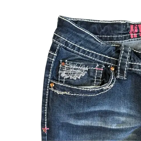 Hydraulic Retro Low Rise Embroidered Capri Denim Jeans Size 7/8 - Image 4