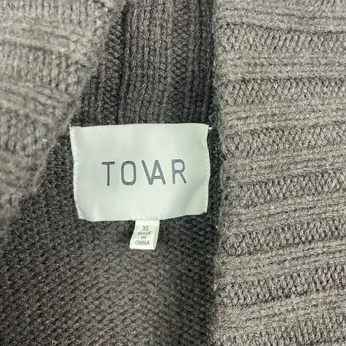 Revolve Tovar Brown Wool Blend Leather Strap Closure Cable Knit Sweater Size XL
