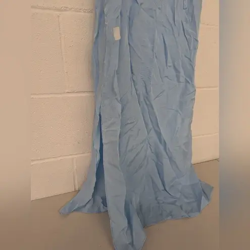 RTR sz4 THIRD FORM Corset Cami Slip Dress light baby blue midi length silky Size 4