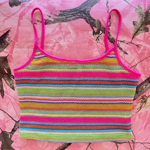 Effordram y2k rainbow stripe tank top 