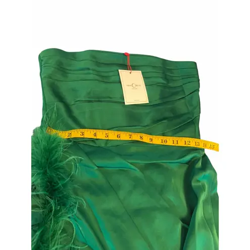 NWT Perrin Emerald Green Feather Miss Circle New York Gown