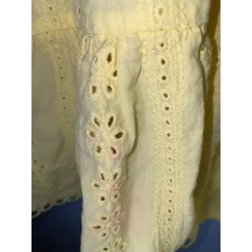 Draper James RSVP Eyelet Dress Sleeveless Ruffle Butter Yellow Pastel Soft XXL - Image 4