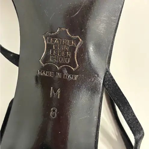 Richard Tyler Vintage Made in Italy WELL WORN formal Satin Sandals Black Size 8