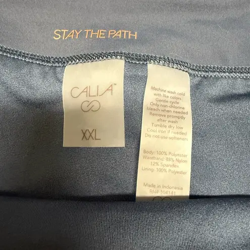 Calia Womens Shorts Sz XXL Ardosia Slate Blue Kick It Up Activewear WAX12261 NEW