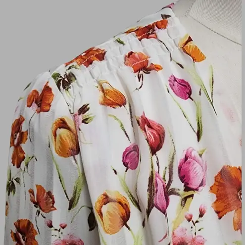 Danny & Nicole floral jacquard stripe midi dress size 4